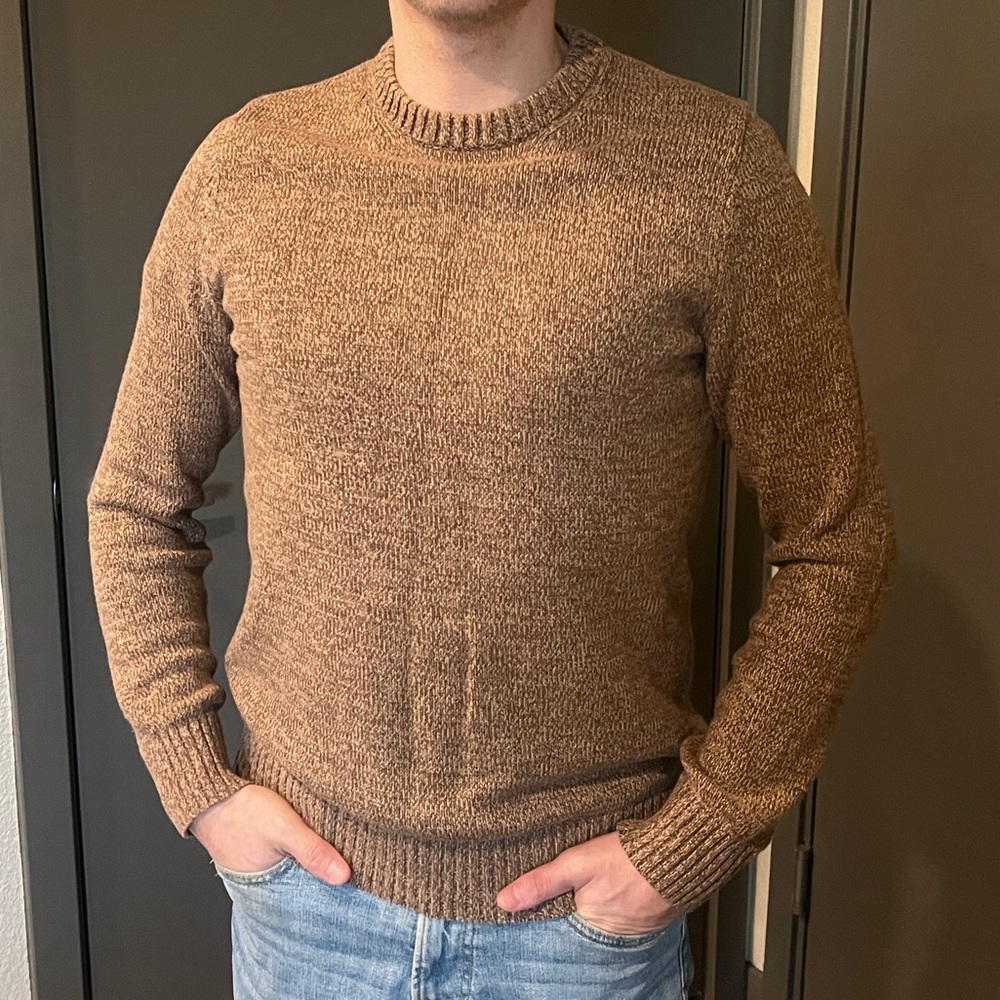 St. John's Bay Men's Tan Crewneck Sweater 100% cotton